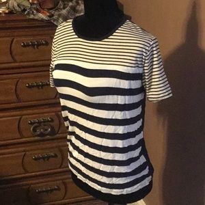 Black and white stripe blouse